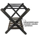 Kit 2 Suporte De Mala Madeira Com Prateleira Sapateira Hotel