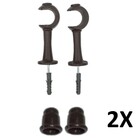 Kit 2 Suporte Para Varão Cortina Com Ponteira 28mm Imbuia