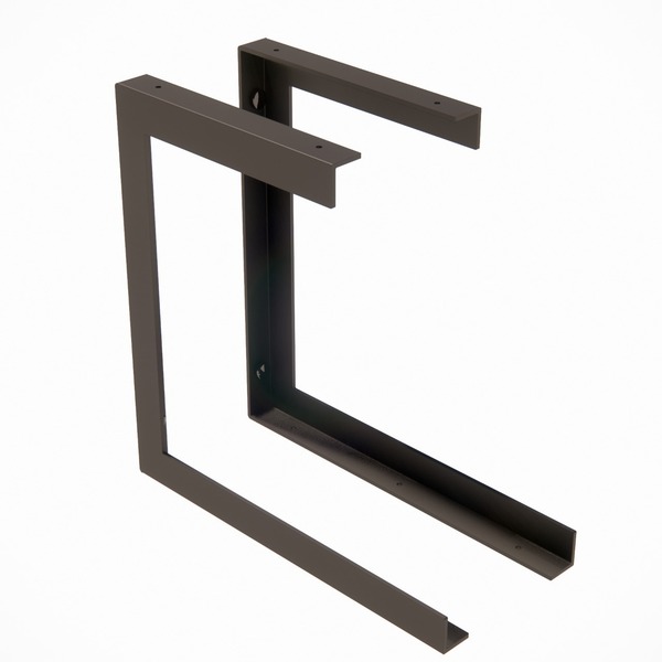 Kit 2 Suporte Prateleira Nicho Reforçada Dupla 20x30cm Preto