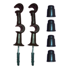 Kit 2 Suporte Varão Duplo Cortina C/ Ponteira 19-19mm Imbuia