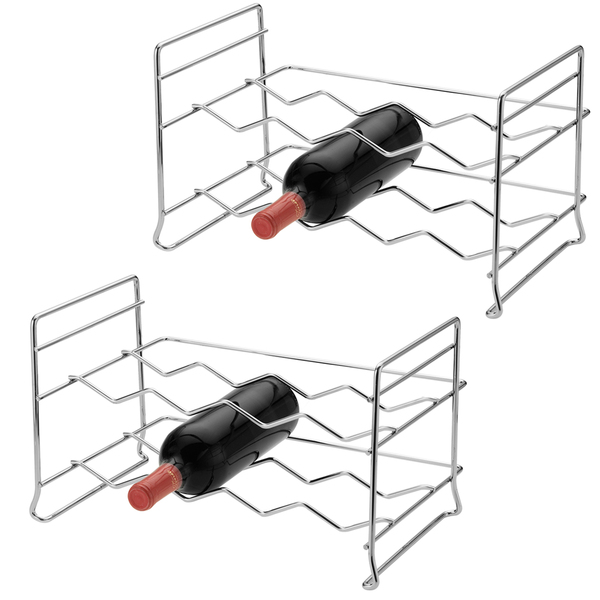 Kit 2 Suportes Para 16 Garrafas - Adega Empilhável Em Aço
