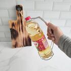 Kit 2 Suportes Para Garrafa De Azeite Aço Cromado Porta Óleo