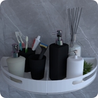 Kit 2 Suportes Porta Shampoo Para Banheiro De Canto Branco