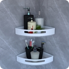 Kit 2 Suportes Porta Shampoo Para Banheiro De Canto Branco