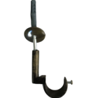 Kit 2 Suportes Teto Em Alumínio Para Cortinas De Varão Comum