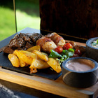 Kit 2 Tábua 04 Molheiras Em Pedra Sabão E Suporte G 25x25cm