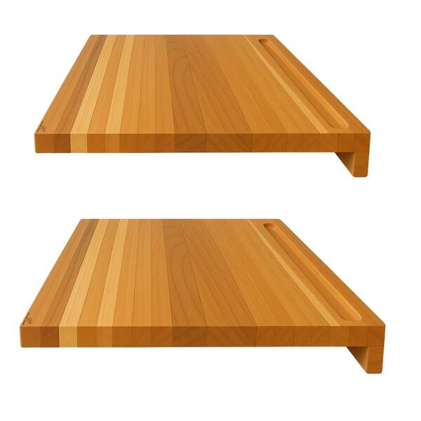 Kit 2 Tábuas De Corte Teca 60x50cm Encaixe Bancada Estação Pr