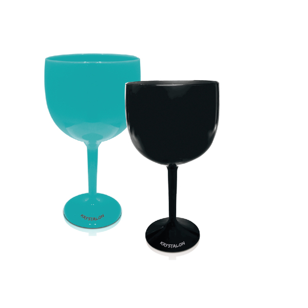 Kit 2 Taças Gin Azul Tiffany E Preta Acrílico Poliestireno