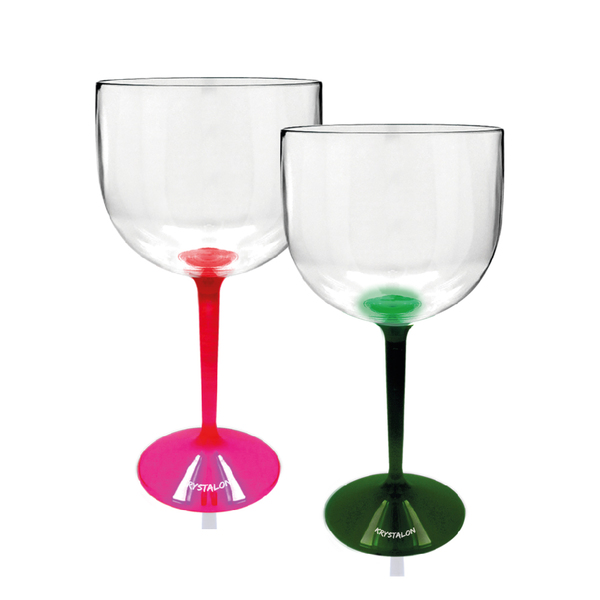 Kit 2 Taças Gin Bicolor Rosa E Verde Acrílico Ps