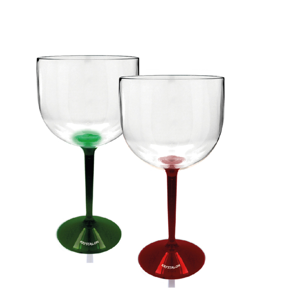 Kit 2 Taças Gin Bicolor Verde E Vermelho Acrílico Ps Krystalon