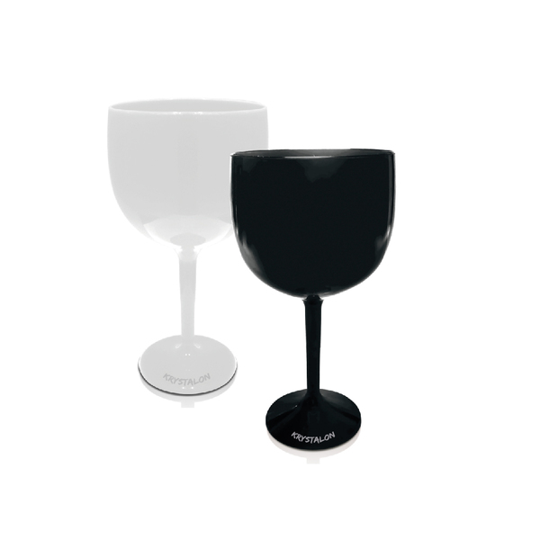 Kit 2 Taças Gin Preta E Branca Acrílico Ps Krystalon