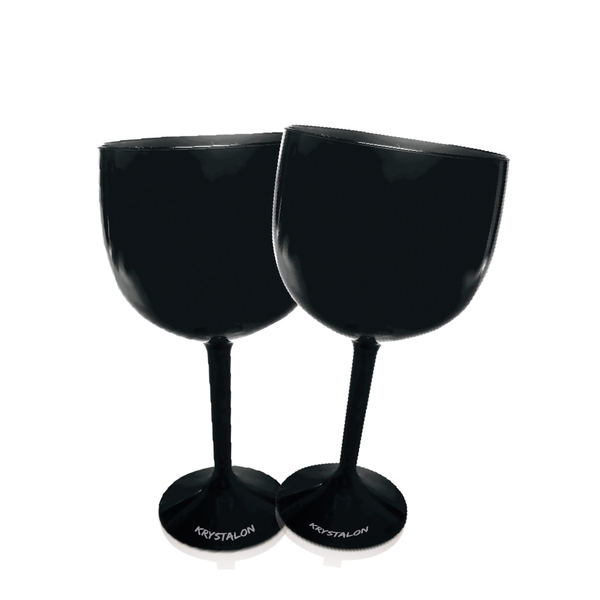 Kit 2 Taças Gin Pretas Acrílico Ps Krystalon