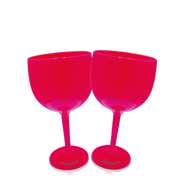 Kit 2 Taças Gin Rosa Acrílico Poliestireno