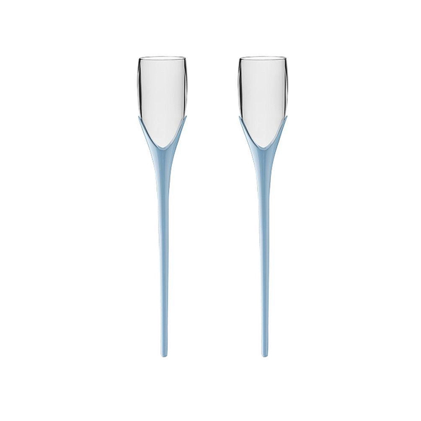 Kit 2 Taças Para Espumante Enterra Na Areia Praia 210ml Azul