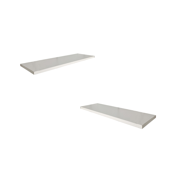 Kit 2 Tampo Prateleiras De Parede Branco Tx Mdf 65cm S/ Supor