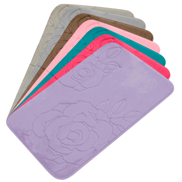 Kit 2 Tapetes Banheiro Super Soft Flor 60cm X 40cm Blanco Cor