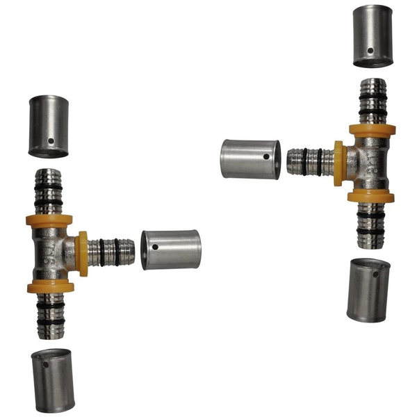 Kit 2 Te Tee Gás Encanado 16-16 16mm Tubo Pex Multicamadas