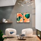 Kit 2 Telas Canvas Com Formas Abstrata