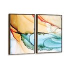Kit 2 Telas Canvas Com Moldura Abstrata