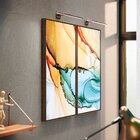 Kit 2 Telas Canvas Com Moldura Abstrata