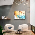 Kit 2 Telas Canvas Com Moldura Abstrata