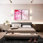 Kit 2 Telas Canvas Com Moldura Abstrata Rosa