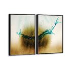 Kit 2 Telas Canvas Com Moldura Abstrato