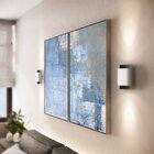 Kit 2 Telas Canvas Com Moldura Abstrato Textura Azul