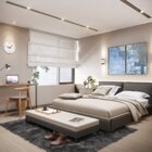 Kit 2 Telas Canvas Com Moldura Abstrato Textura Azul