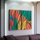 Kit 2 Telas Canvas Com Moldura Arte Abstrata