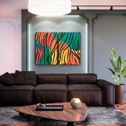 Kit 2 Telas Canvas Com Moldura Arte Abstrata