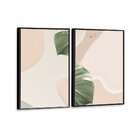 Kit 2 Telas Canvas Com Moldura Arte Abstrata E Costela De Adão