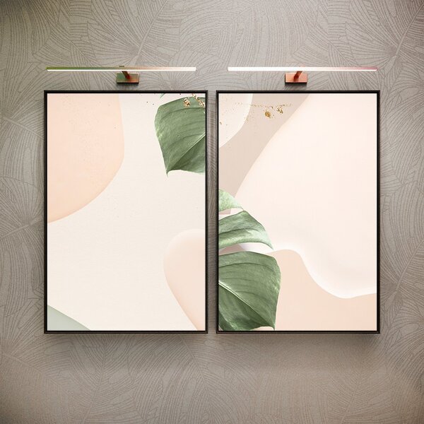 Kit 2 Telas Canvas Com Moldura Arte Abstrata E Costela De Adão