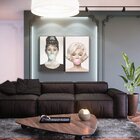 Kit 2 Telas Canvas Com Moldura Audrey Hepburn E Marilyn Monroe