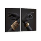 Kit 2 Telas Canvas Com Moldura Braços E Mãos