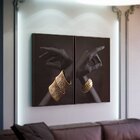 Kit 2 Telas Canvas Com Moldura Braços E Mãos