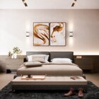 Kit 2 Telas Canvas Com Moldura Brilho Gold