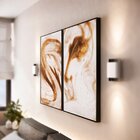 Kit 2 Telas Canvas Com Moldura Brilho Gold