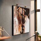 Kit 2 Telas Canvas Com Moldura Cavalo Aquarela