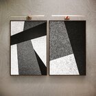 Kit 2 Telas Canvas Com Moldura Cimento Geométrico