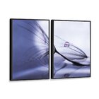 Kit 2 Telas Canvas Com Moldura Dente-de-leão E Gota De Orvalho