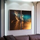 Kit 2 Telas Canvas Com Moldura Dente-de-leão Noite