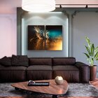 Kit 2 Telas Canvas Com Moldura Dente-de-leão Noite