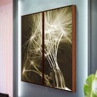 Kit 2 Telas Canvas Com Moldura Dente De Leão Preto E Branco