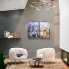 Kit 2 Telas Canvas Com Moldura Dente De Leão Tom Lilás