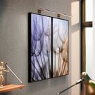 Kit 2 Telas Canvas Com Moldura Dente De Leão Tom Lilás