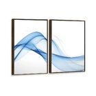 Kit 2 Telas Canvas Com Moldura Detalhe Azul