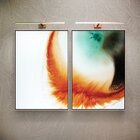 Kit 2 Telas Canvas Com Moldura Figura Abstrata