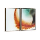 Kit 2 Telas Canvas Com Moldura Figura Abstrata