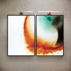 Kit 2 Telas Canvas Com Moldura Figura Abstrata